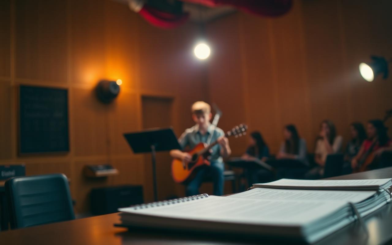 Jonge muzikant doet auditie voor de Aslan Academie