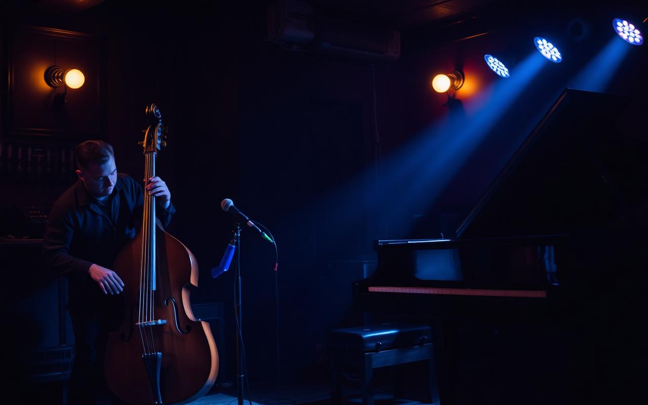 Sfeerbeeld: jazztrio in intieme club