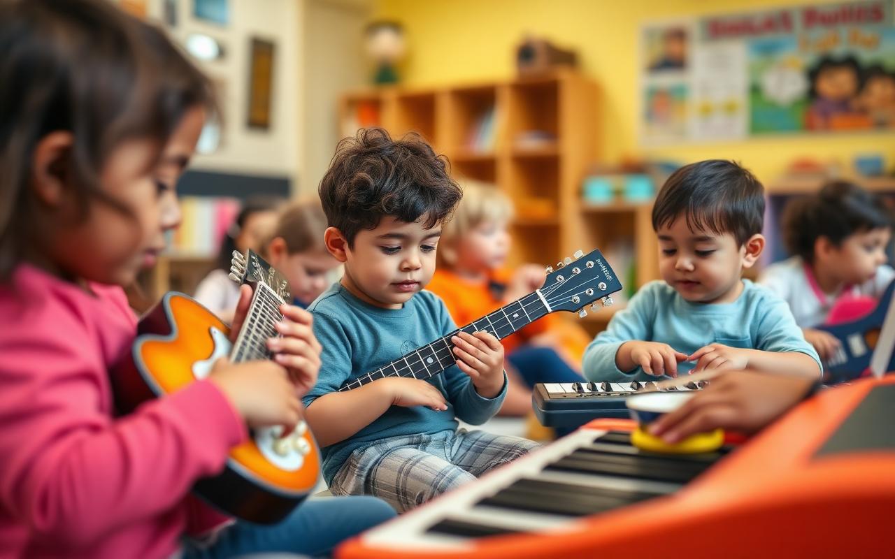 Kinderen ontdekken instrumenten tijdens de Open Lesweek